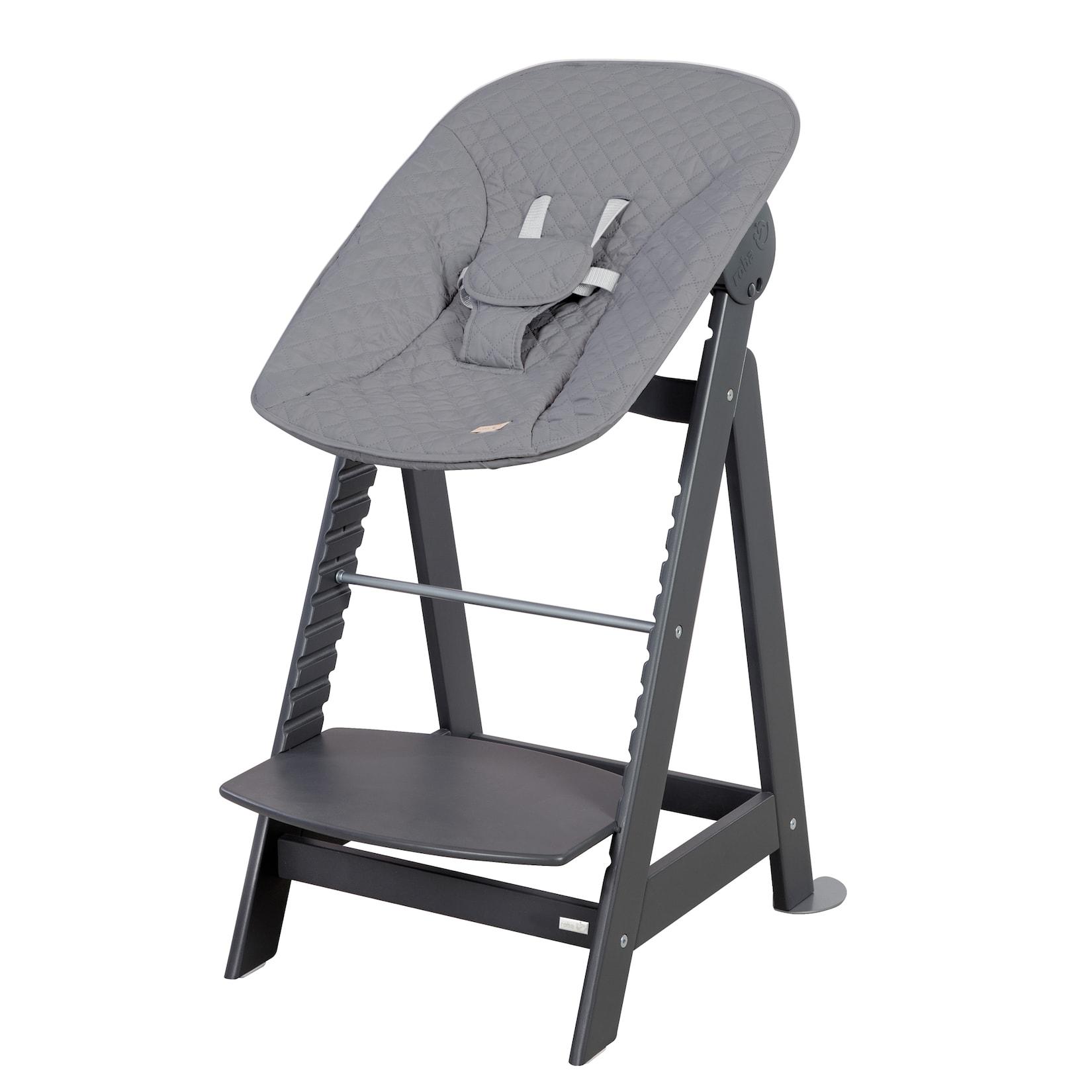 Treppenhochstuhl 'Born Up' Set 2in1, anthrazit, mit Liegefunktion/ -aufsatz 'roba Style'