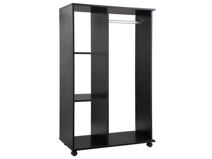 Armoire de Chambre - penderie Armoire de Rangement Mobile Panneaux de Particules Noir