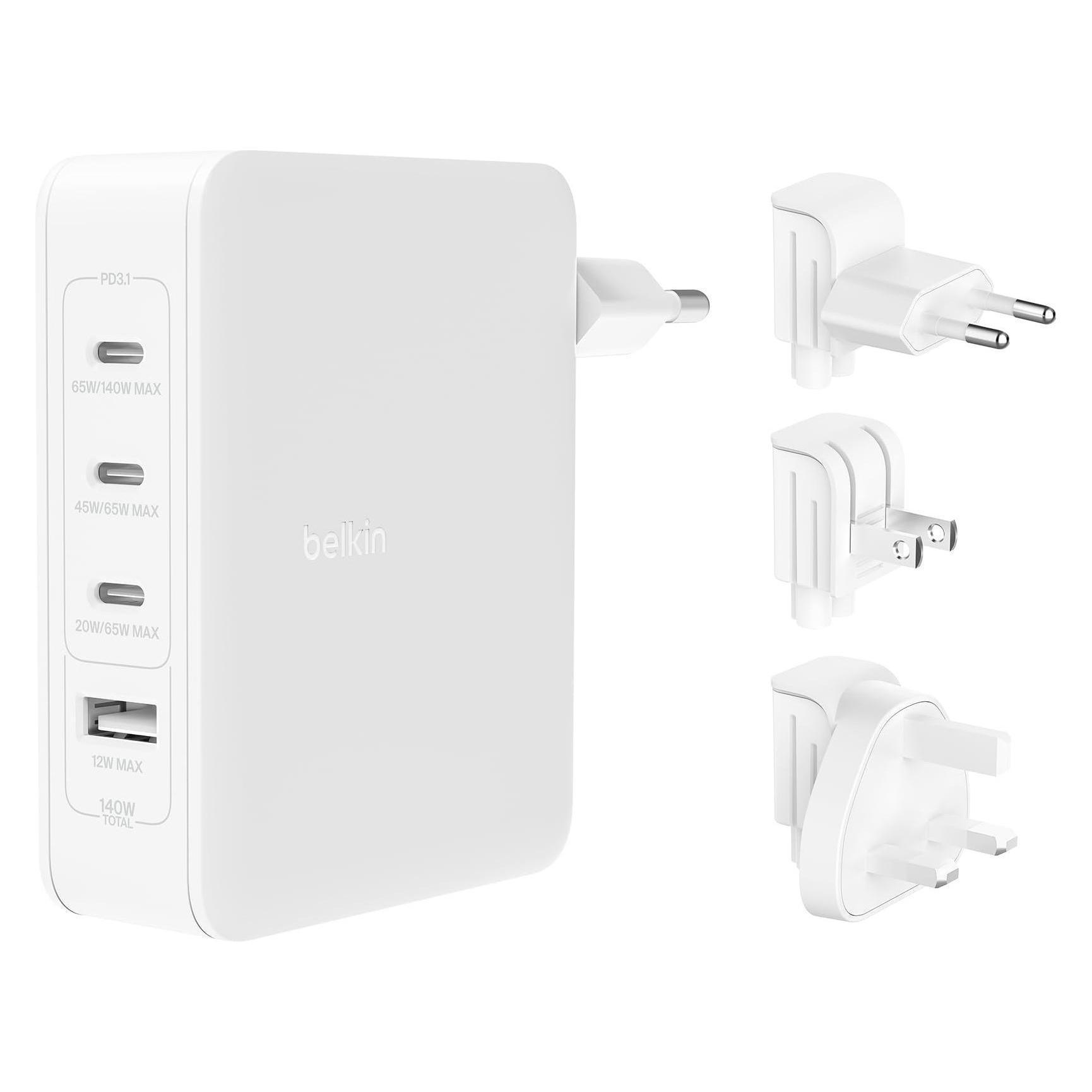 Belkin Boost Charge Pro 4-Port GaN Charger (140 W, 4 Ports) (WCH014BTWH)