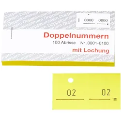 WOLF & APPENZELLER Doppelnummernblöcke mit Lochung gelb