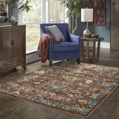 Style Haven Tessa Updated Classic Rust Red/Blue Area Rug
