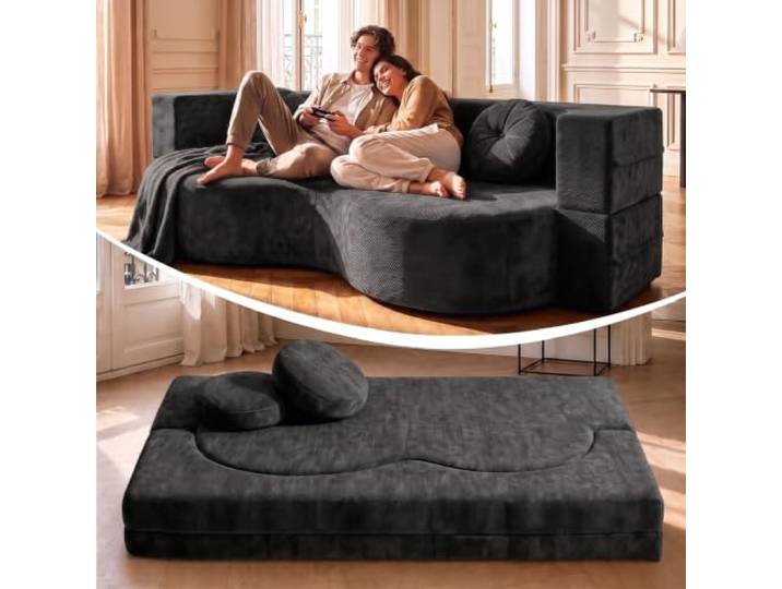 Komprimiertes Schlafsofa Ohne Gestell – Modulares Bodensofa für 2 Personen Ideal für kleine Räume, Jugendzimmer & Gäste. Keine Montage nötig – Vakuumverpackt, sofort einsatzbereit.