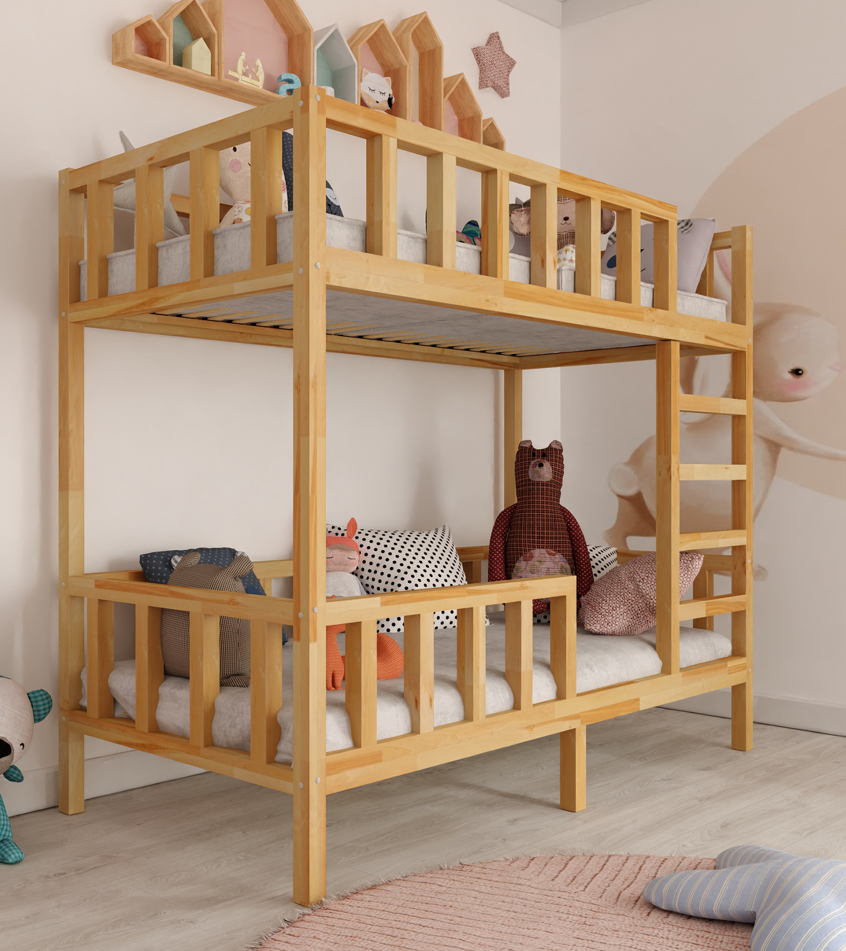 Hochbett FILIP - Frontzugang mit Leiter - 200x90 cm