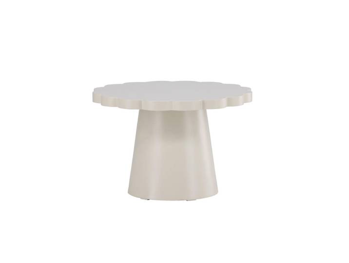 Table basse organique en bois ø70cm - Beige