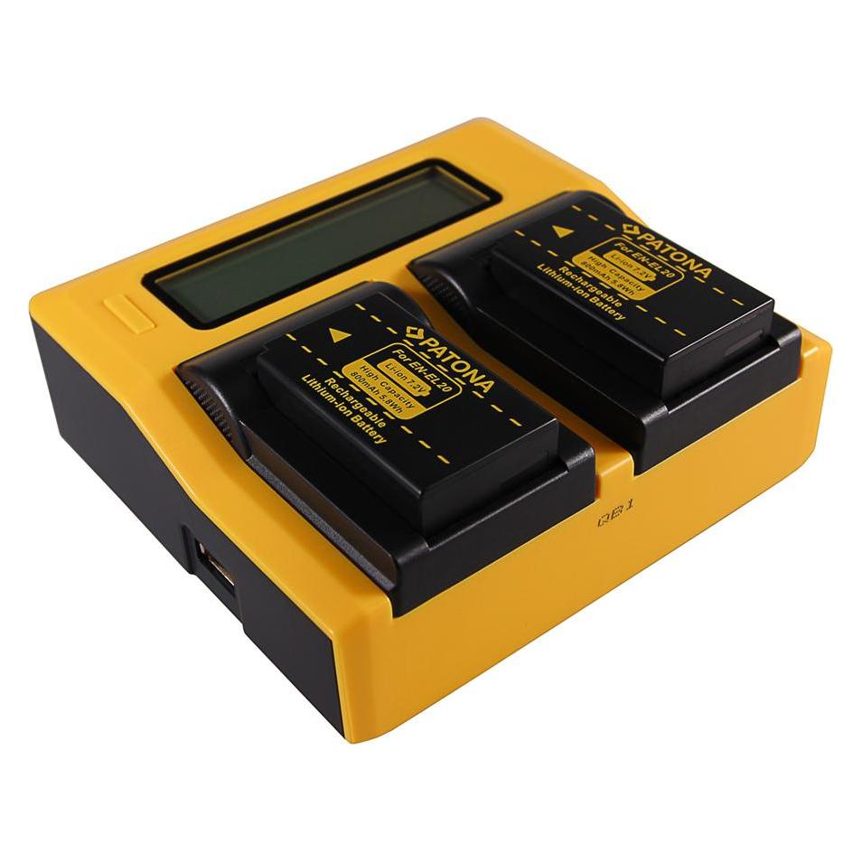 Patona Dual LCD Ladegerät für Nikon EN-EL20 (Kamera Akku Ladegerät) (30167247)