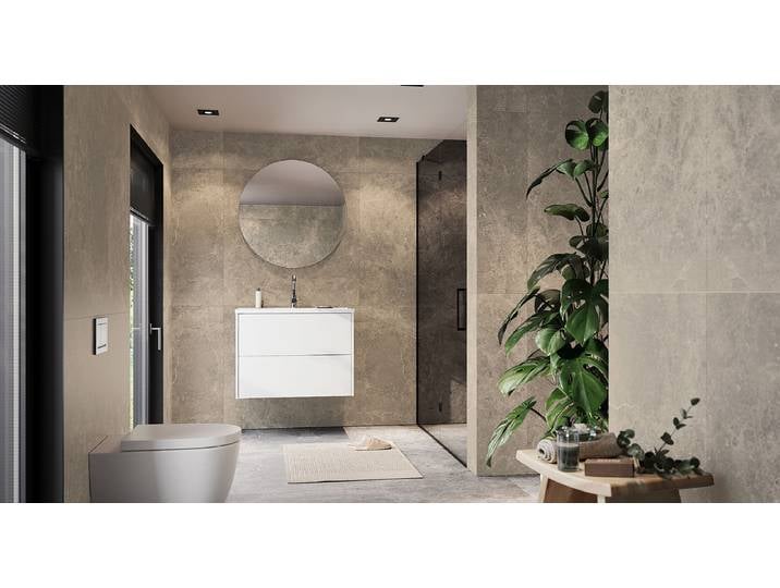 Meuble vasque Bodera 81 x 61cm Blanc/Blanc