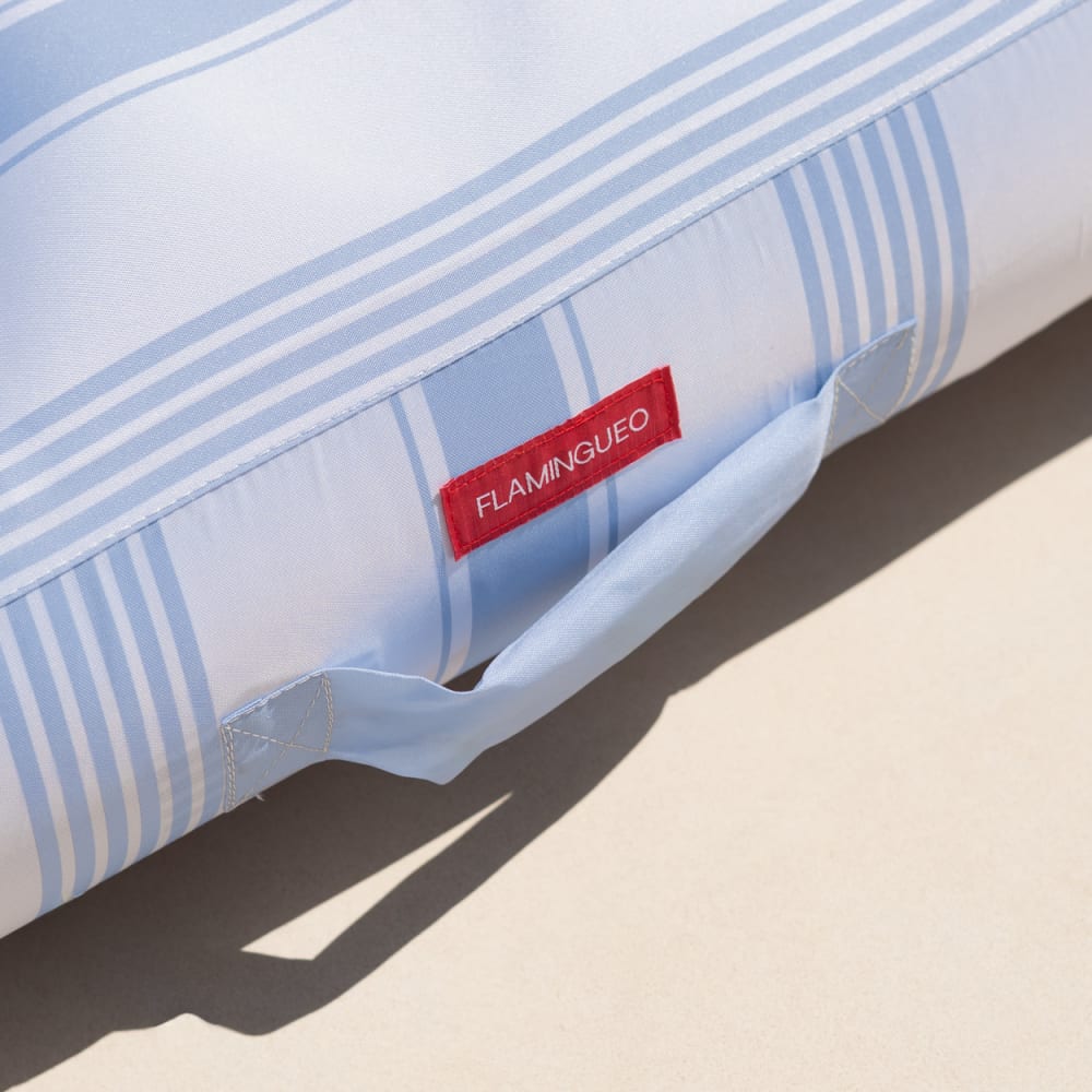 Flamingueo Transat gonflable premium piscine PVC bleu Bleu 80x52x52cm