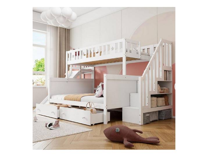 LuxusKollektion Etagenbett Etagenbett Kinderzimmer Treppe Rutsche (1-St)