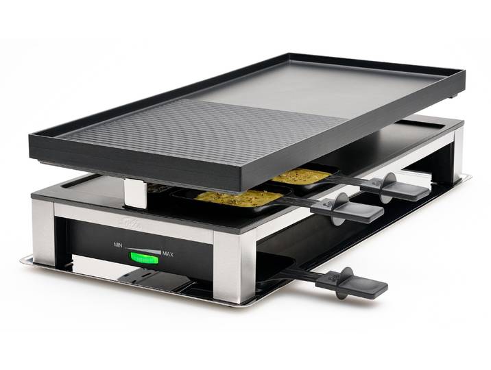 SOLIS OF SWITZERLAND Raclette 3 in 1 Grill 10 Personen , schwarz (schwarz, silberfarben), Raclettes, Raclette