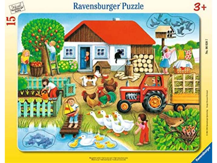 Ravensburger kinderpuzzel - 06020 Wat hoort waar thuis? - framepuzzel voor kinderen vanaf 3 jaar, met 15 stukjes