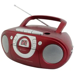Soundmaster SCD5100RO tragbarer CD-Player Radio Kassettenspieler AUX-Anschluss