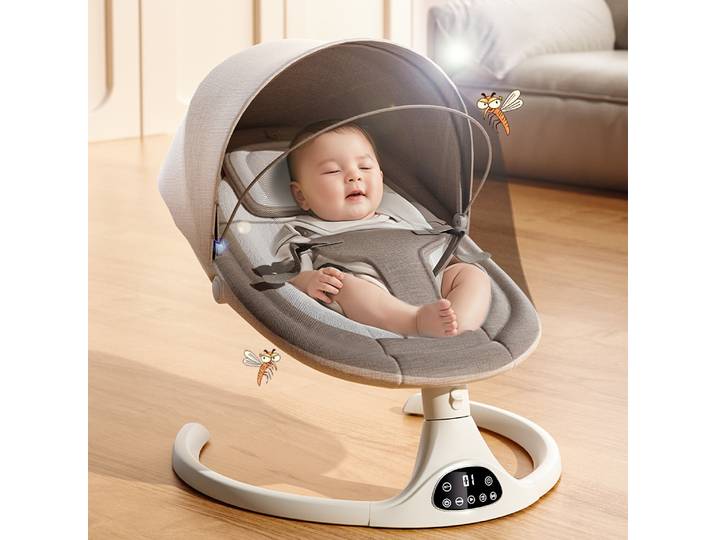 Balançoire apaisante à bascule électrique pour bébé, siège pour bébé inclinable multifonction avec vitesse et minuterie réglables
