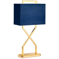 Elstead Lighting, Tischlampe, Cross Tischleuchte E27 Poliertes Gold Marineblau (E27)