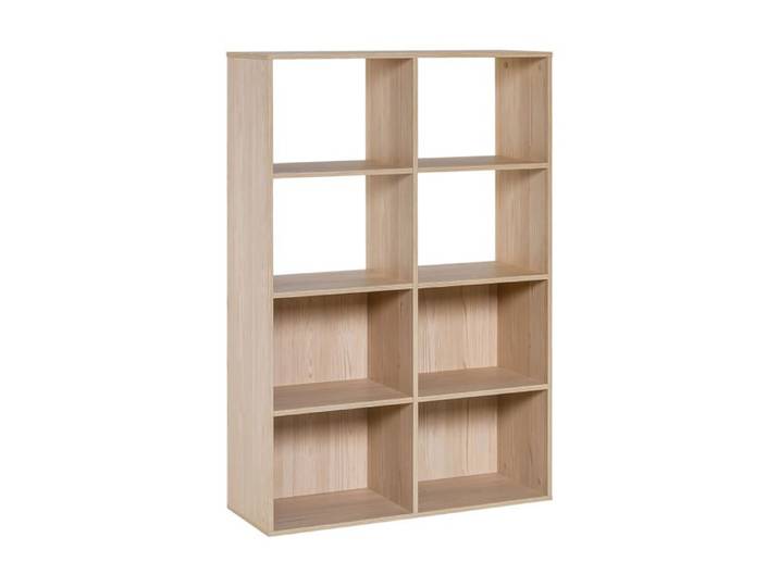 Bibliothèque 8 cases de rangement en bois naturel - BI17036 - Naturel - Terre de Nuit