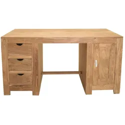 WOLFMÖBEL Schreibtisch Yoga 6514 Holz Braun Sheesham