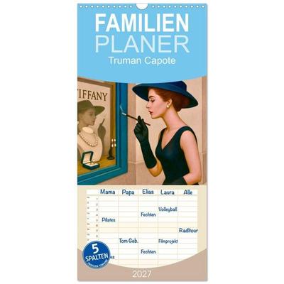 Familienplaner 2027 - Truman Capote mit 5 Spalten (Wandkalender, 21 x 45 cm) CALVENDO