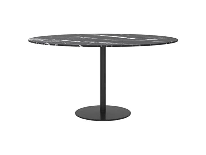 KTHLBRH Tischplatte aus gehärtetem Glas, schwarz, Ø80 x 1 cm Marmor-Design, pflegeleicht, für Esstisch oder Wohnzimmer
