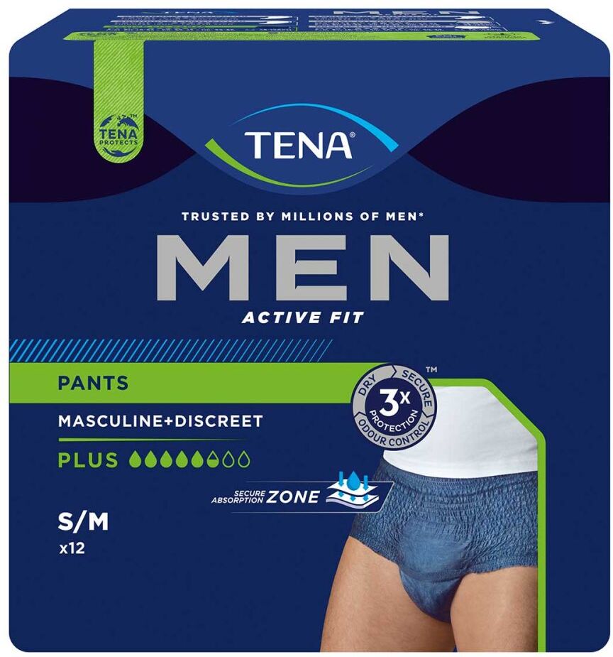 Tena Men Act.fit Inkontinenz Pants Plus S/m Blau 12stk