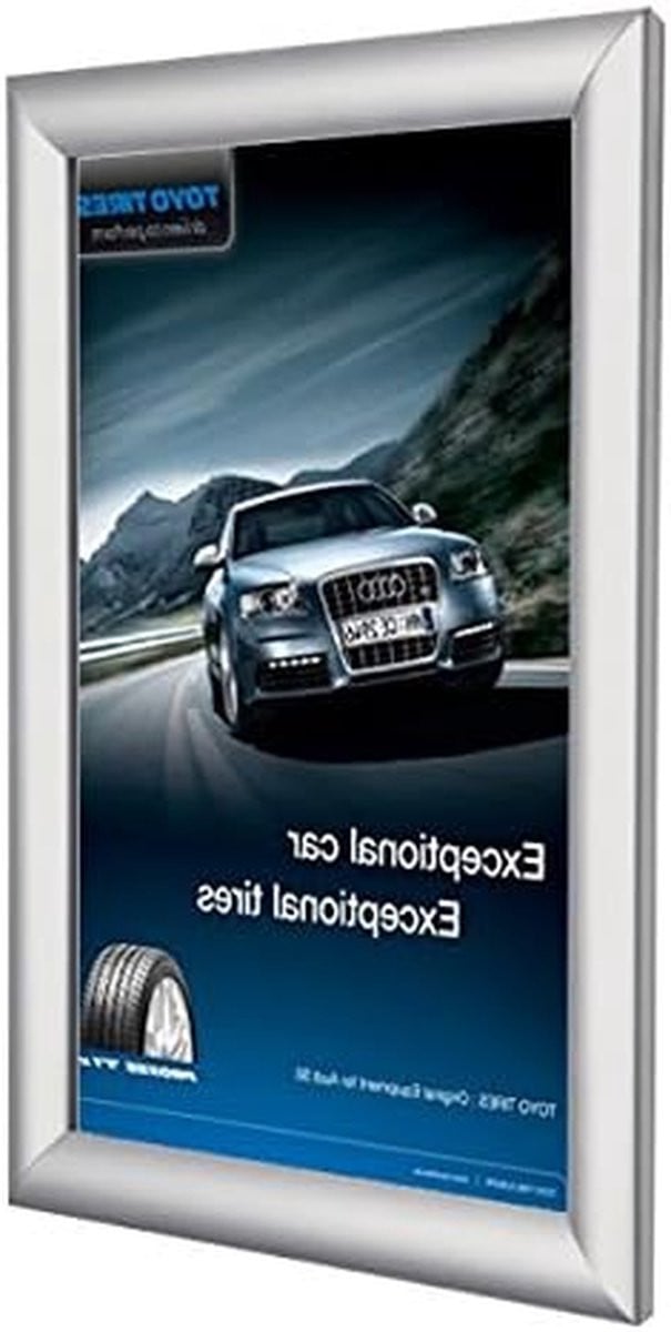 Zilveren Posterhouder Frame Display voor A1 Posters met Snelle Wissel