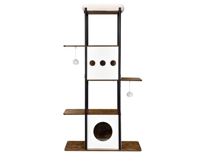 FEANDREA Kratzbaum, große Plattform Katzenturm mit Kratzmatte modern