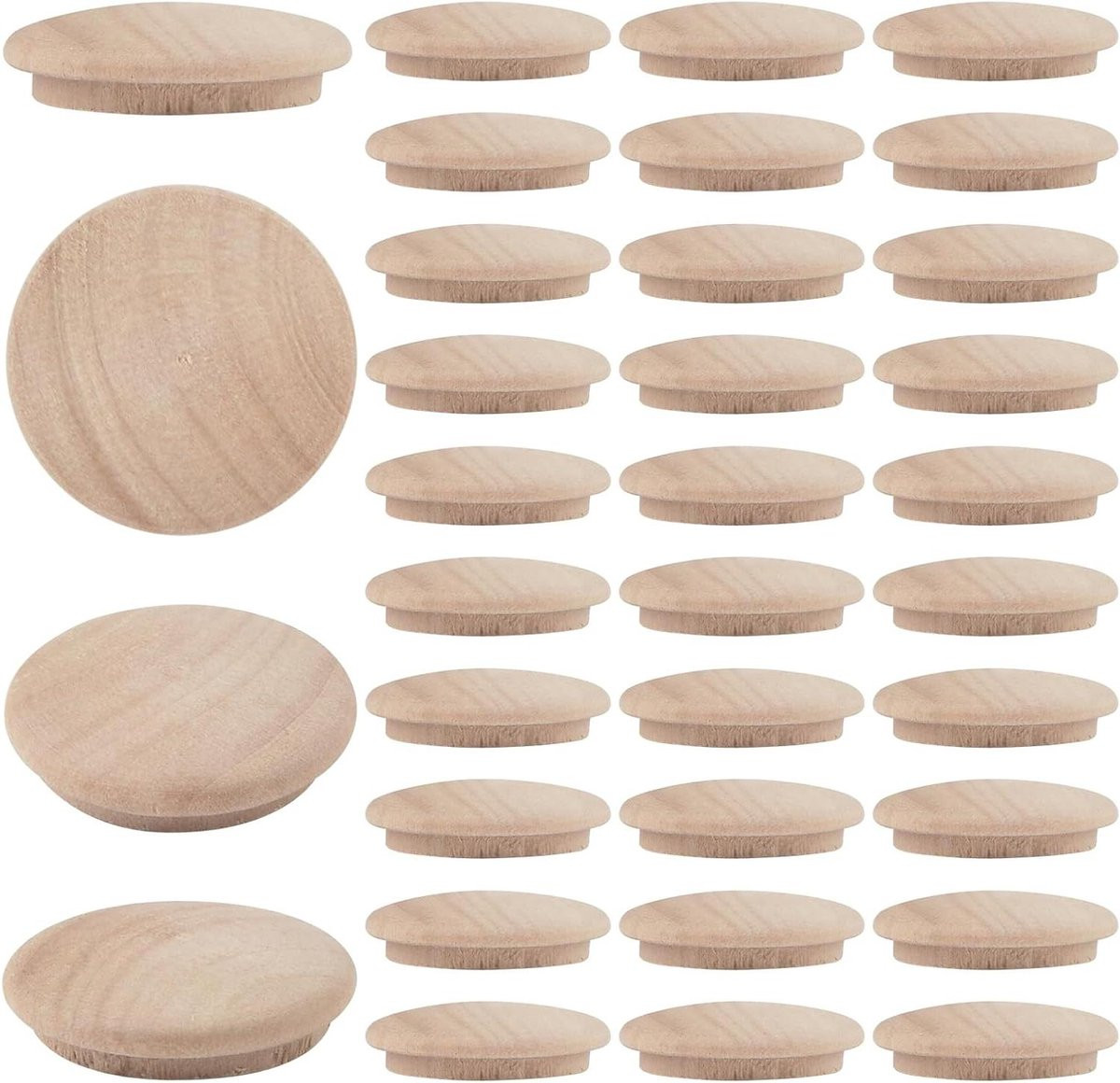 60 stuks Houten pluggen van natuurlijk beukenhout voor het afwerken van meubels, Houtkleur