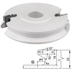Aigner PM-Griffmuldenfräser HW C557-1G 125x25x30mm Z2 Profil "G" - C557-1G