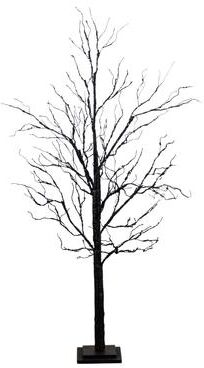 Nearly Natural 5-ft Pre-Lit Halloween Black Twig Artificial Tree with 240 Lights