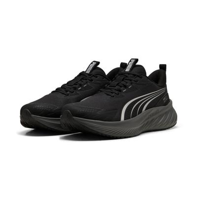 Laufschuh PUMA "POUNCE LITE 2 PTX", Damen, Gr. 47, Textil, puma schwarz, puma silber, Schuhe Laufschuh, PURETEX wasserdicht, PUMALite-Dämpfung & Grip für jedes Wetter