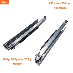 Blum Movento Schubladenauszug - Vollauszug - 40 Kg 60 Kg 70 Kg - ohne Kupplungen