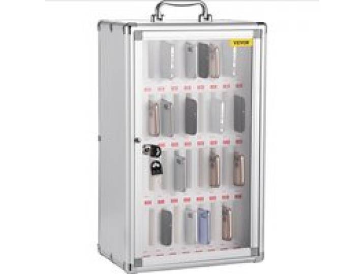 VEVOR Casier de Rangement pour Téléphone Portable 36 Emplacements Cabine Verrouillable pour Téléphone en Alliage d’Aluminium 32x20x51 cm Armoire de Rangement Téléphone Portatif Salle de Réunion Classe