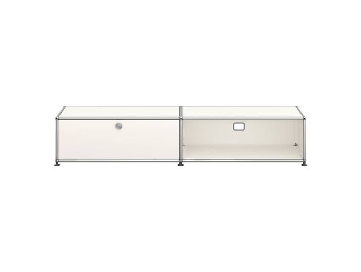 USM Haller Lowboard 2-fach breit Klapptür offen reinweiß 1 Klapptür/1 Fach ohne Schloss 153x29x38 cm