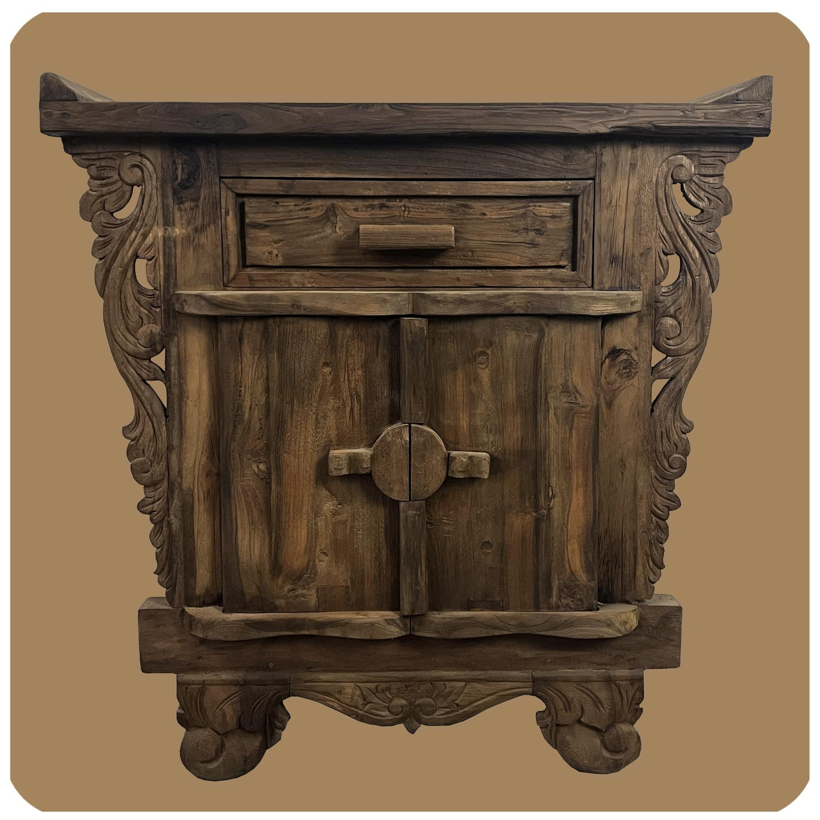 Simandra Romantische Commode van Massief Gerecycled Teakhout in Rustieke Stijl