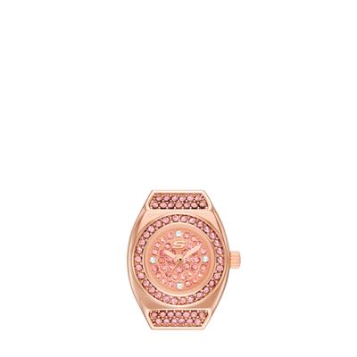 Uhrenring SKECHERS "Corla", roségoldfarben, roségoldfarben, Armbanduhren, Damen, roségoldfarben, Quarzuhr, Damenuhr, Edelstahlringschiene, analog, Glassteine