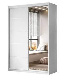 KLEIDERSCHRANK CAMARO II PLUS 150 cm mit Spiegel Schiebetürenschrank Weiß