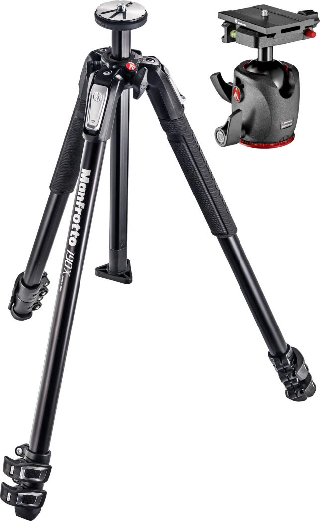 Manfrotto Trépied en aluminium MT190X3 + rotule XPRO MHXPRO-BHQ6 avec Top Lock
