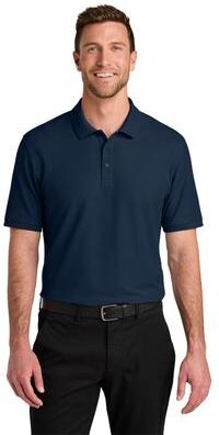 Port Authority TLK200 Tall Wearever Signature Pique Polo Shirt in River Blue Navy size 3XLT   Cotton/Polyester Blend