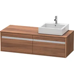 Duravit Ketho Konsolenwaschtischunterbau wandhängend, 1400x426x550 mm, 2 Auszüge, für Aufsatzbecken, Position rechts, KT6697R7979, Farbe: Nussbaum Natur Dekor