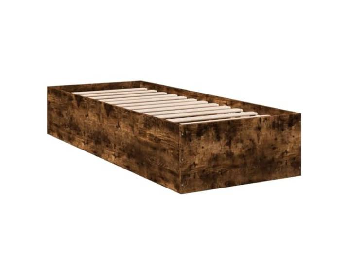 KTHLBRH Bettgestell Eiche Rauch 75 x 190 cm, mehrschichtiges Holz Lattenrost aus Sperrholz, modernes Design, einfache Montage, für Schlafzimmer