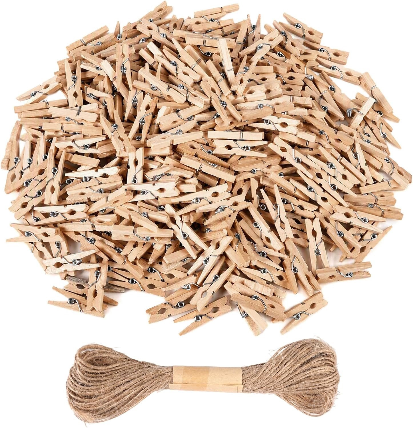 300 Stuks Houten Mini-wasknijpers voor Foto's, Ansichtkaarten en Fotowand