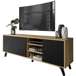 TV-SCHRANK SANAYI III Eiche Artisan/Schwarz