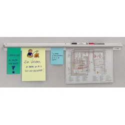 Catch-ball Infoboard Powergrip Klemmleiste 100 cm selbstklebend, Wandmontage silber