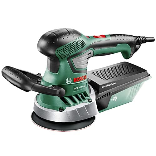 Bosch PEX 400 AE excentrische schuurmachine met koffer, 370 Watt, groen/multicolor