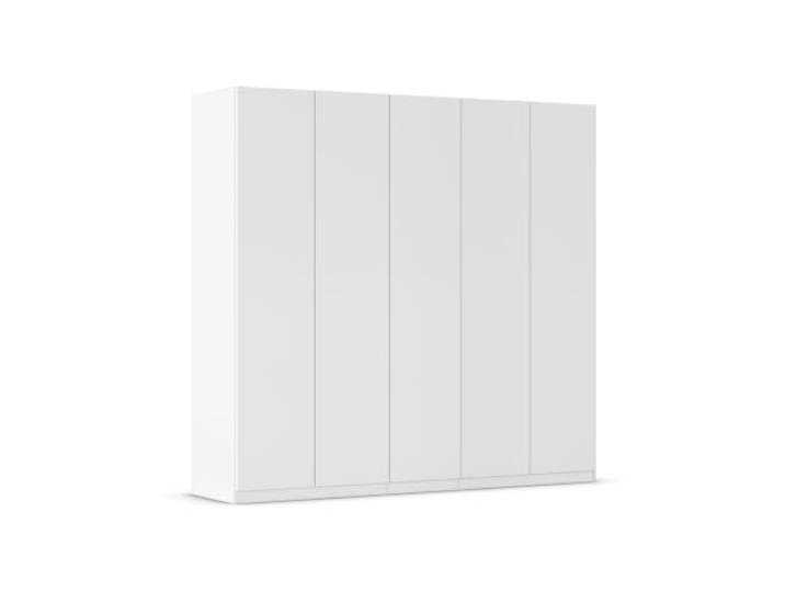 Rauch Möbel LUNIK, Kleiderschrank, Farbe Weiß, Breite 226 cm Schrank mit patentiertem Schnellmontagesystem, 5-türig, Push-to-open-Funktion, Zubehör Classic, Schlafzimmer, Garderobe