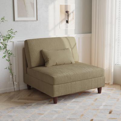 DREAMSIDEA Corduroy Accent Chair with Ottoman Modular Couch Sectional Sofa