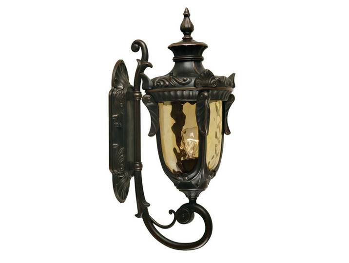 PHILADELPHIA Außenwandlampe bronze/amber 53 cm IP44 - Elstead - Landhaus / Rustikal - Glas - Einflammig