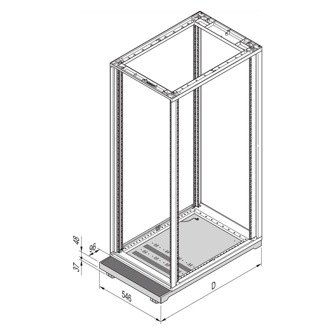 Schroff Novastar Sockel fahrbar 500T RAL 7021 (27230146)