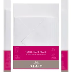 G.Lalo 5x Lalo, Korrespondenzset, 10 Blatt A5 und 5 Umschläge C6, Toile Impérial - Weiß 62200L
