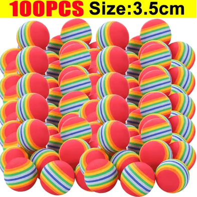Inspire Picks Rainbow EVA Pet Toy Balls Set Cat Toy Balls For Interactive Play, Training & Exercise 100pcs
