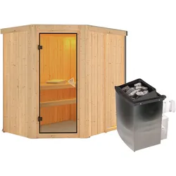 Karibu Sauna Carin-8 kWOfen int. Steuerung-Ohne Dachkranz