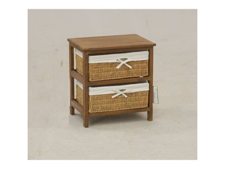 Commode - MARQUE - 2 Tiroirs - Bois - Dimensions 42x32x45 cm - Montage facile